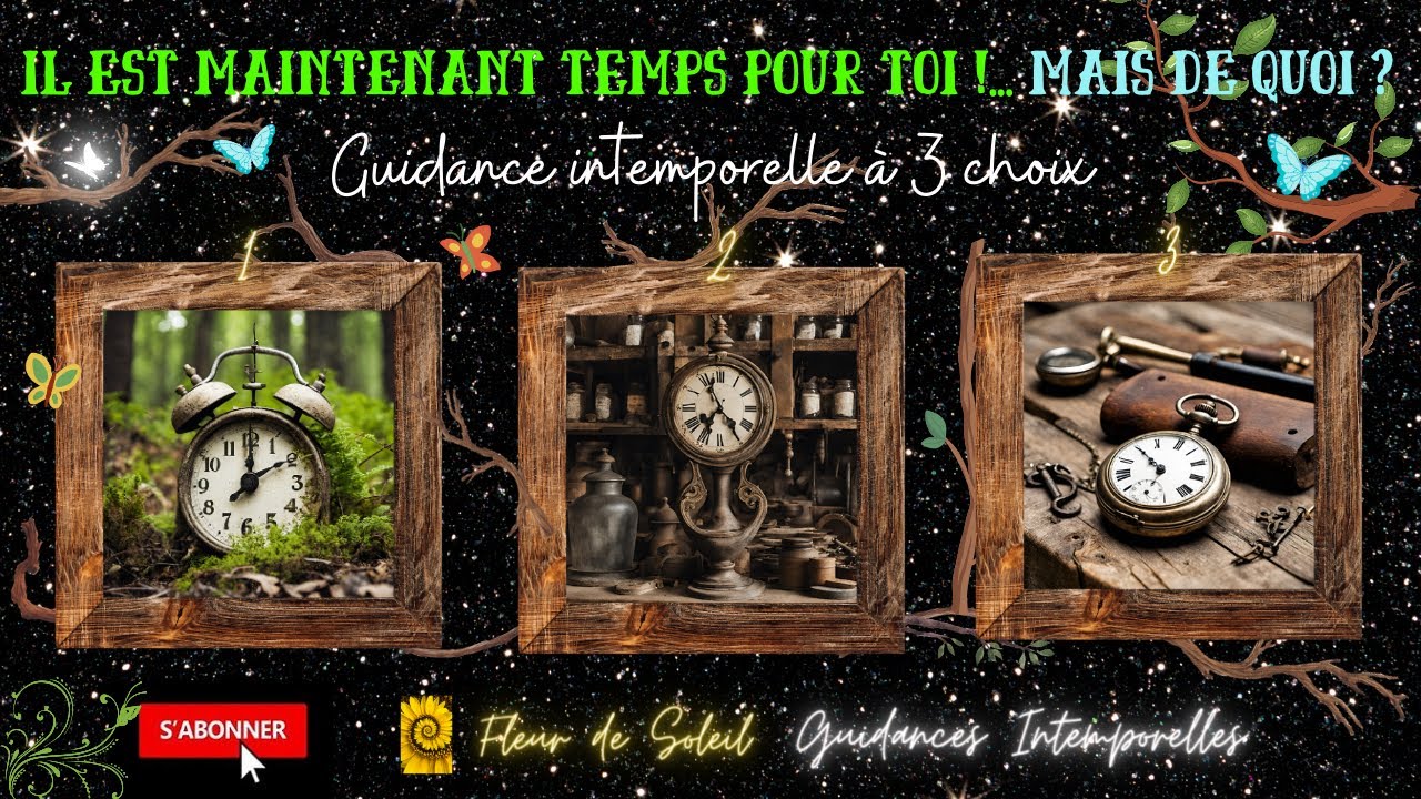 IL EST MAINTENANT TEMPS POUR TOI ! MAIS DE QUOI ? Guidance intemporelle à 3 choix