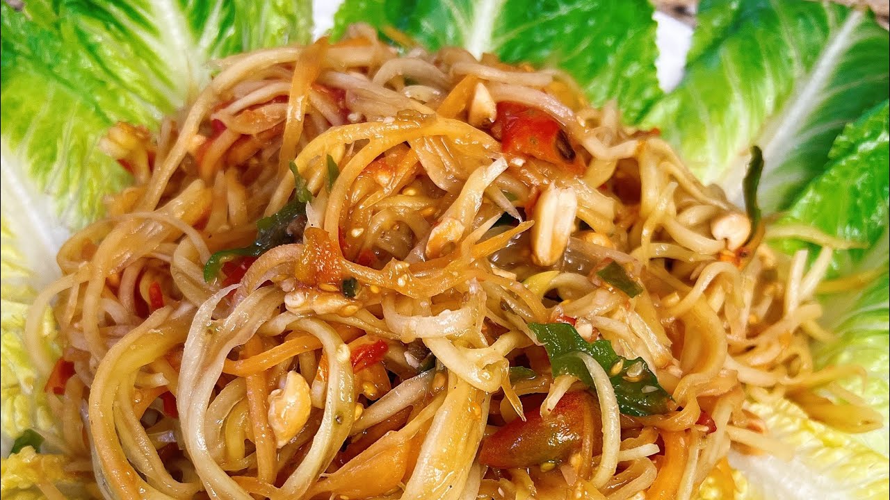 Green papaya salad Lao style - Tutorial