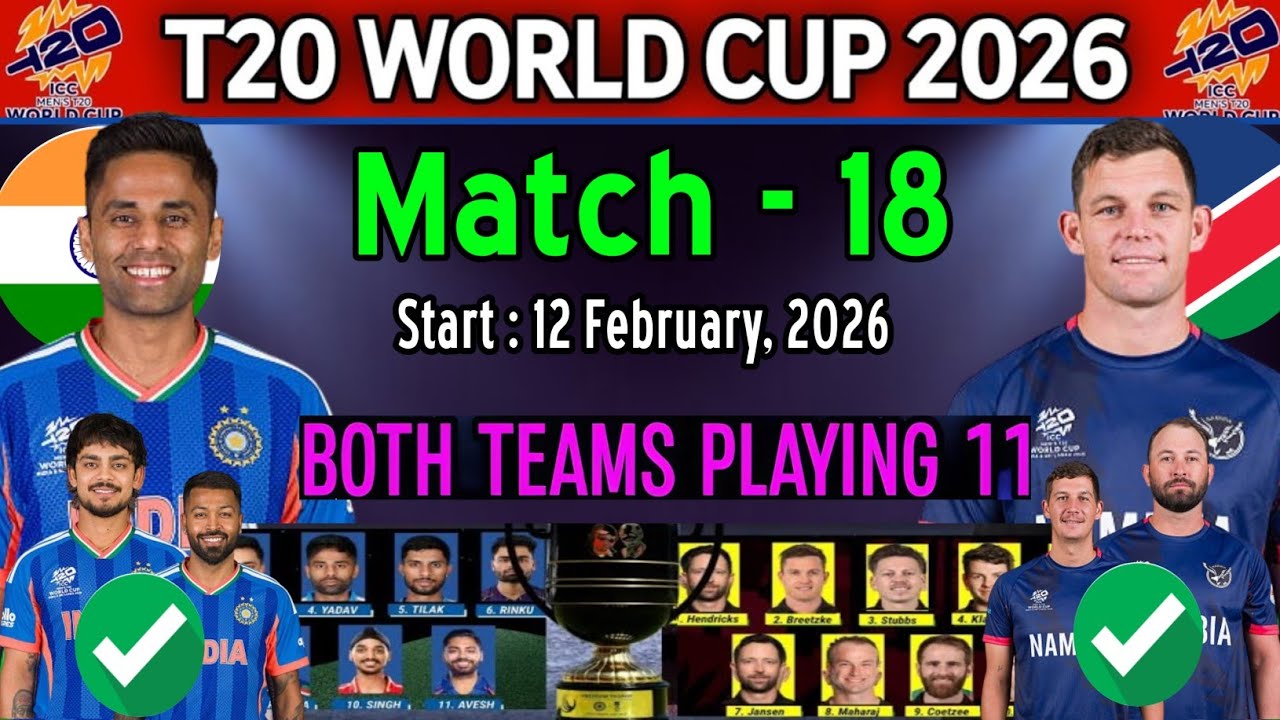 ICC T20 World Cup 2026 |  India vs Namibia Playing 11 | Ind vs Nam Playing 11 ICC T20 World Cup 2026