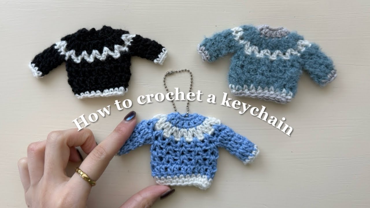 【かぎ針編み】可愛いキーホルダーの作り方👚🧶