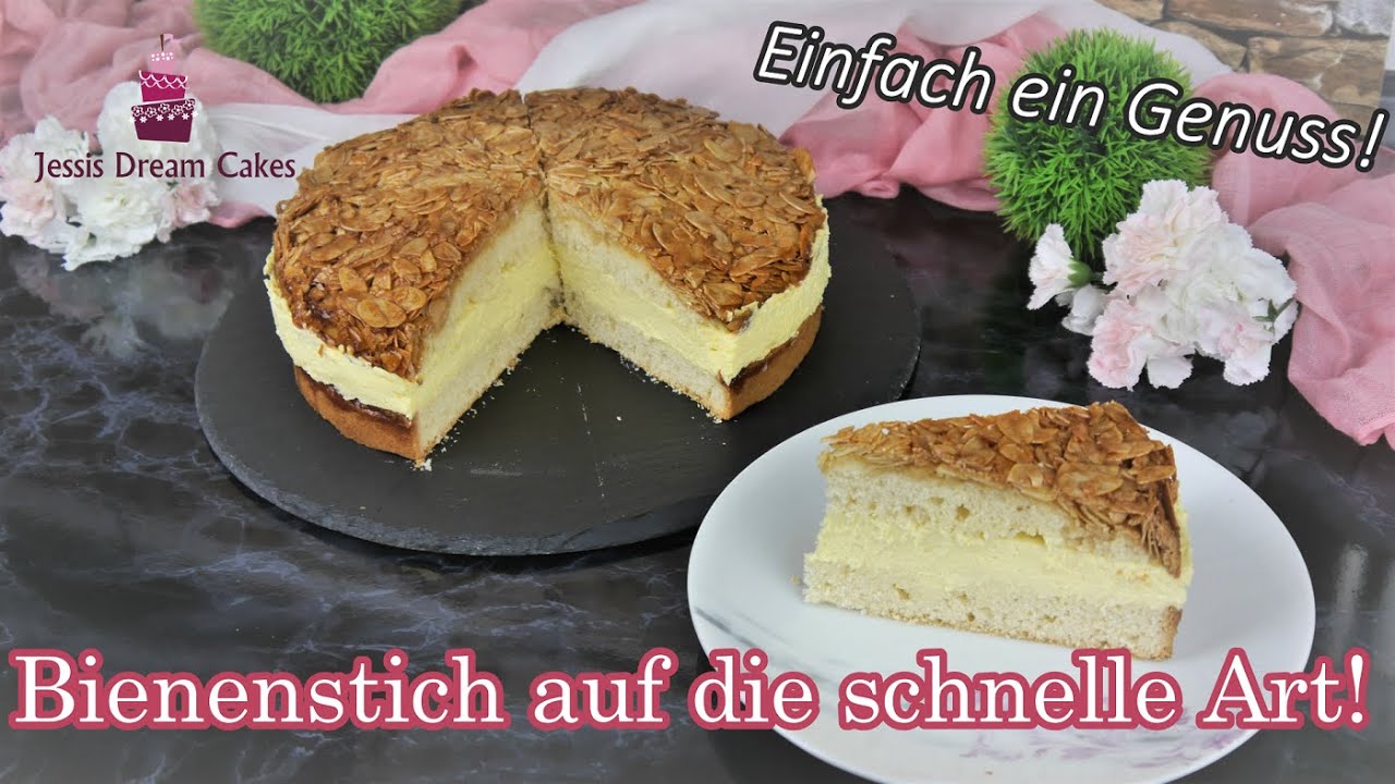 Leckeren Bienenstich auf die schnelle Art😋👌/ Schnelles & Einfaches Bienenstich-Rezept!