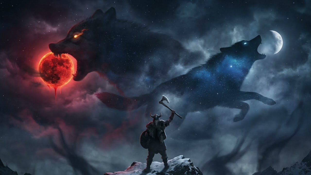 HUNTERS OF THE SKY Sköll & Hati 🐺🌑 Dark Nordic Folk & War Drums