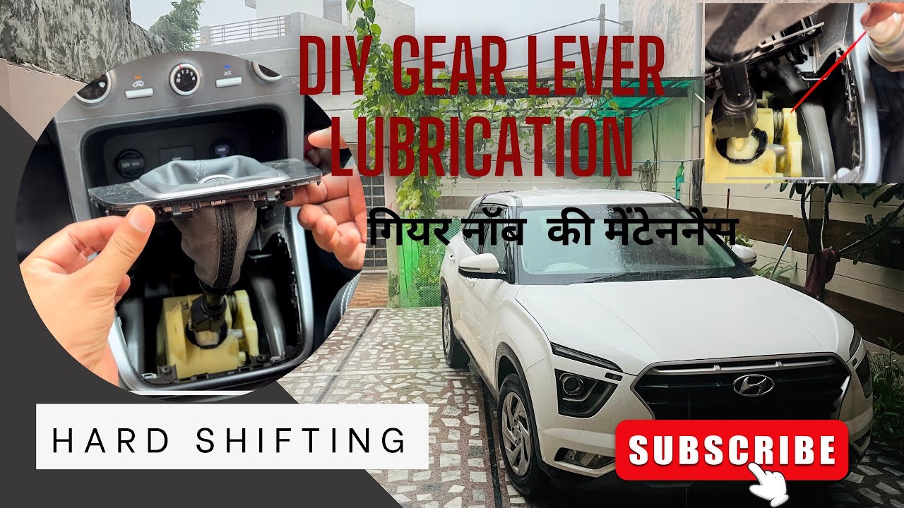DIY| Car gear lever knob lubrication🔧|Hard gear shift/ Hyundai |creta