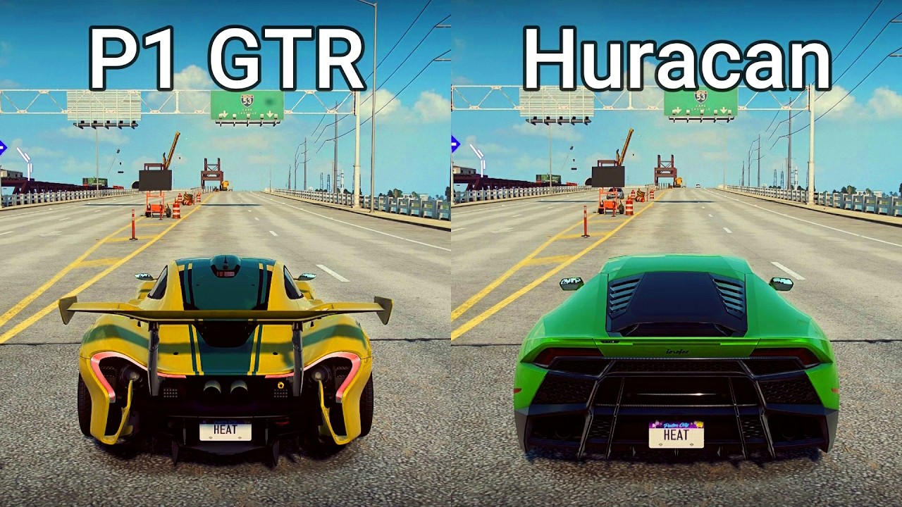 NFS Heat: McLaren P1 GTR vs Lamborghini Huracan - Drag Race