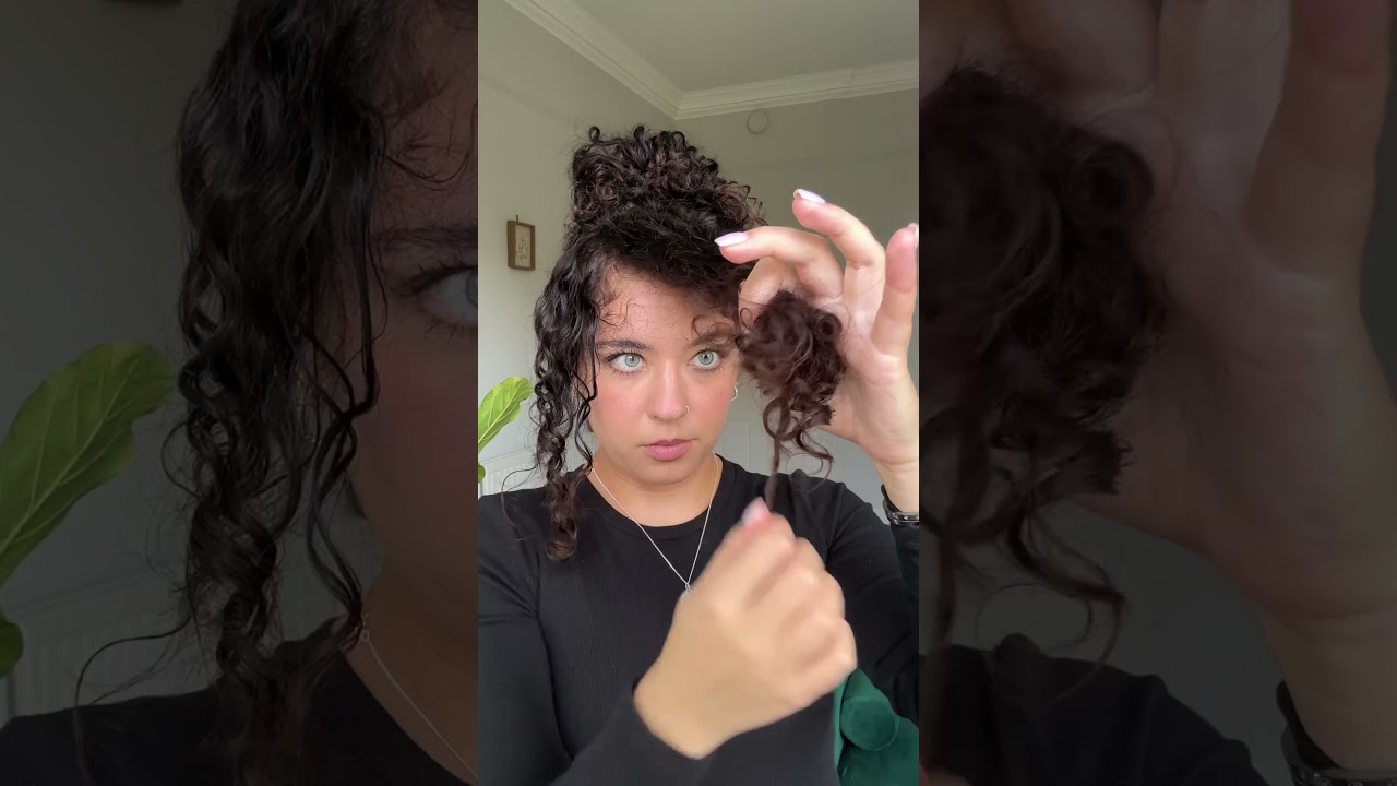 Faux bangs tutorial on curly hair #curlyhair #curlyhairupdo #curlyhairstyles #updo