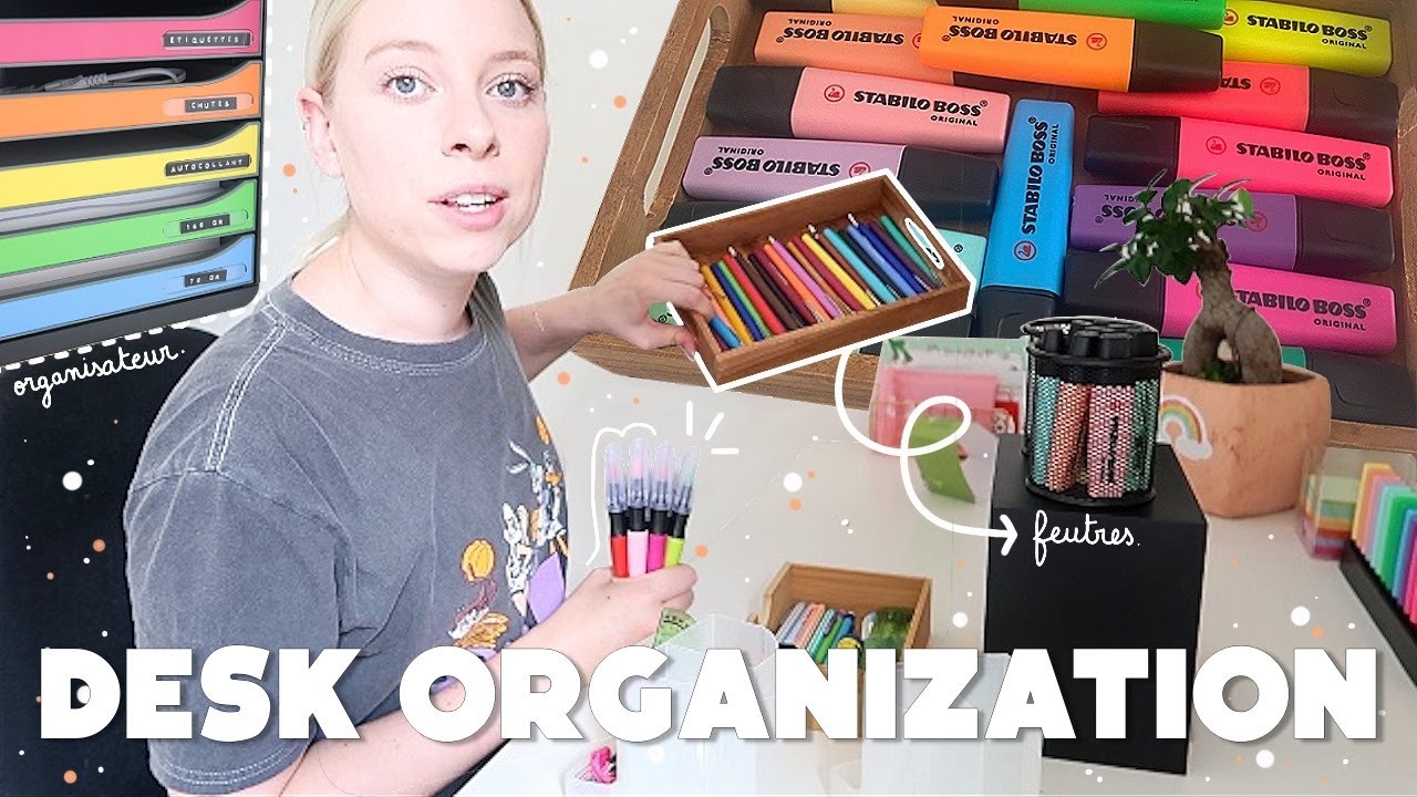 RANGEMENT ET ORGANISATION DU BUREAU 📌 * fournitures action, déco & organisateur coloré * 📒