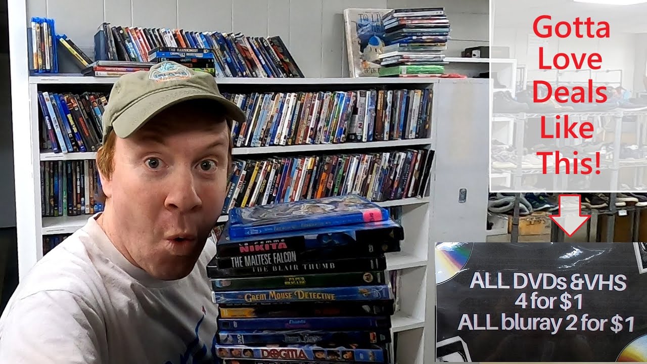 Thrift store hunting for rare Movies DVDs Blu-Ray VHS