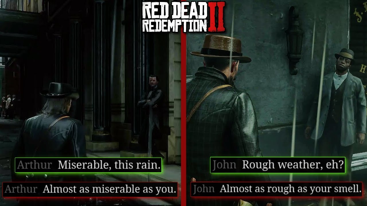 Arthur and John Antagonize Strangers in the Rain | RDR2