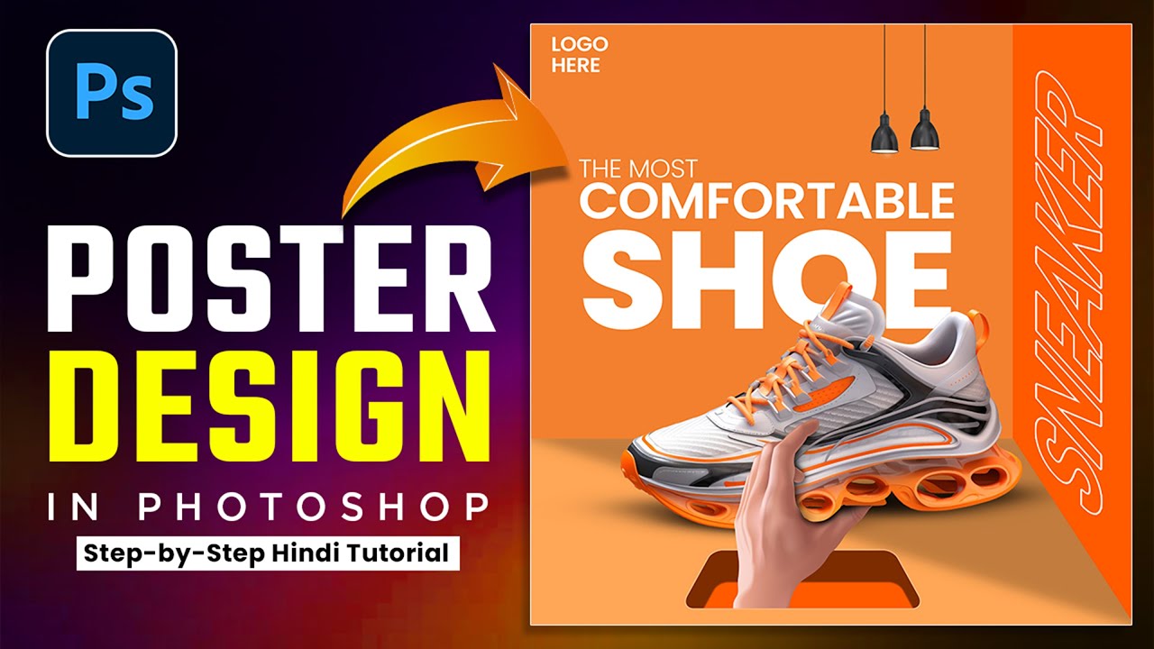 Modern Product Poster Design in Photoshop – Full Tutorial (Hindi)