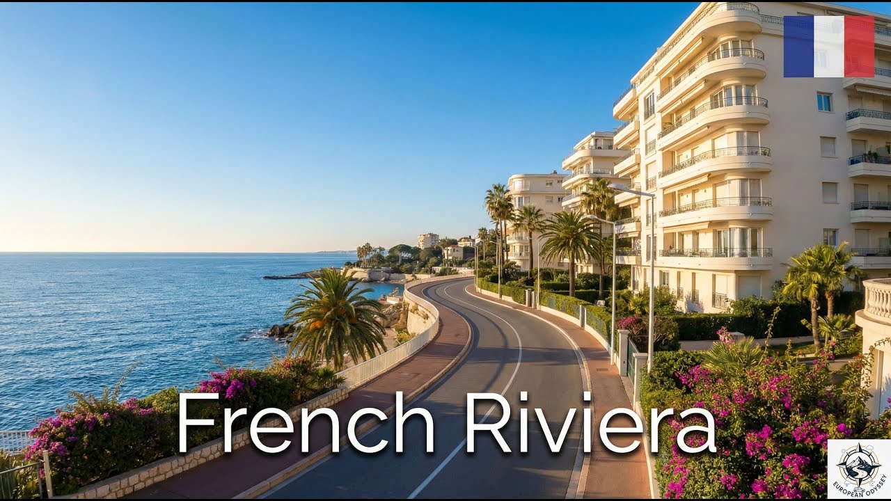 French Riviera 4K | Nice to Saint-Laurent-du-Var | Relaxing Coastal Drive