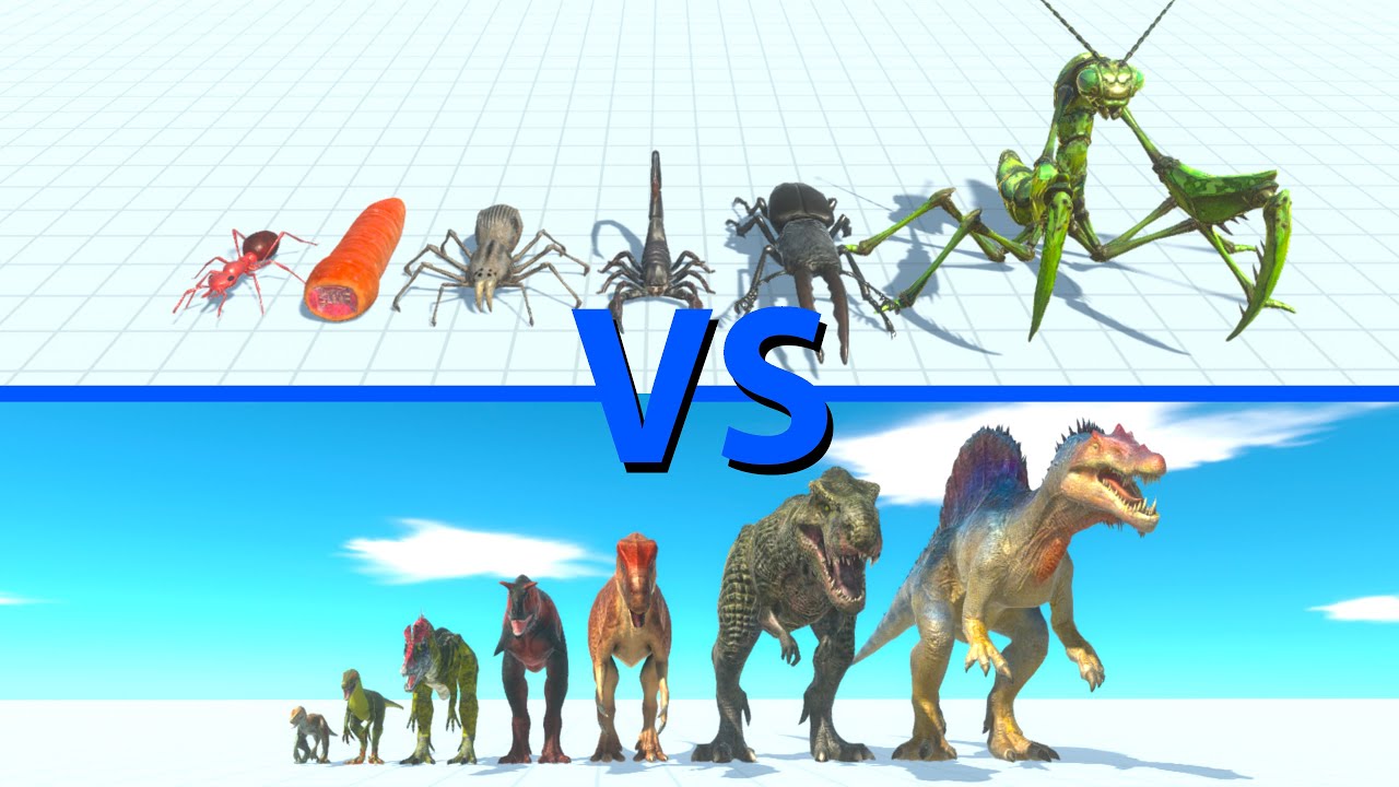 GIANT INVERTEBRATES Team vs CARNIVORE DINOSAURS Team - Animal Revolt Battle Simulator
