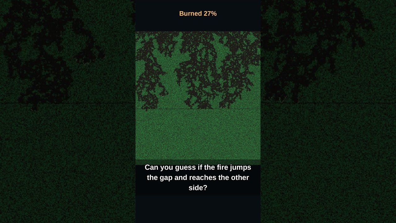 Can you guess if the fire jumps the gap and reaches the other side?