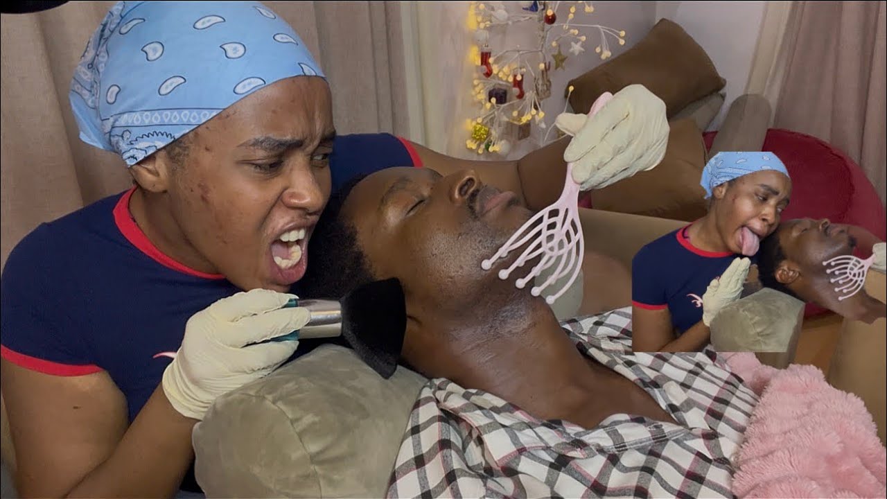 ASMR Satisfying Beard Nitpicking,Neck Massage,Whispers,Ingrown  hair pull out,Fake spit paint 