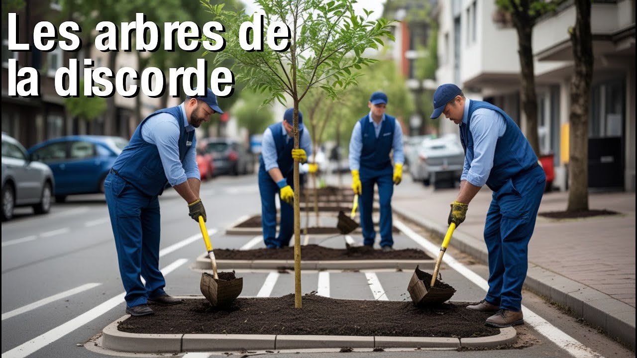 Des arbres plantés sur les places de parking