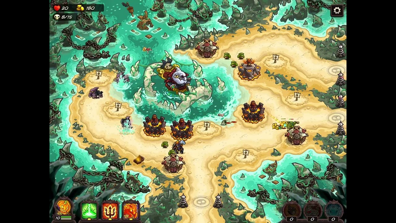 Kingdom Rush Vengeance – Sharkpool Reef (Impossible) – Jack O'Lantern – No DLC/Item – 3 Stars