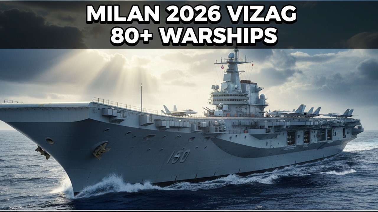 INS Vikrant & 80+ Warships in Vizag! 🚢 | MILAN 2026 International Parade & Drone Show