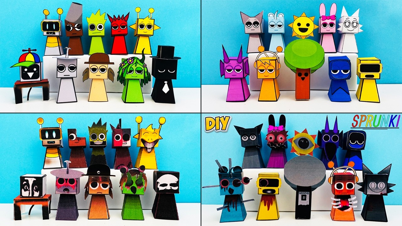 All SPRUNKI Paper Figures 💖 Easy Incredibox DIY Papercraft Tutorial + Full Collection!