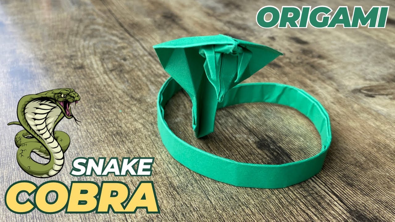 COOL ORIGAMI COBRA SNAKE PAPER TUTORIAL | DIY PAPER SNAKE COBRA KING ORIGAMI FOLDING | SNAKE CRAFTS