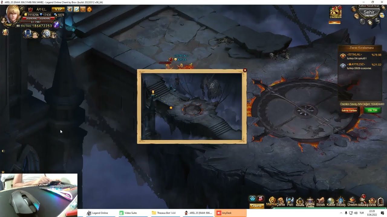 Legend Online Theseus Bot Sistemi ''TEK OYUNCULAR'' için