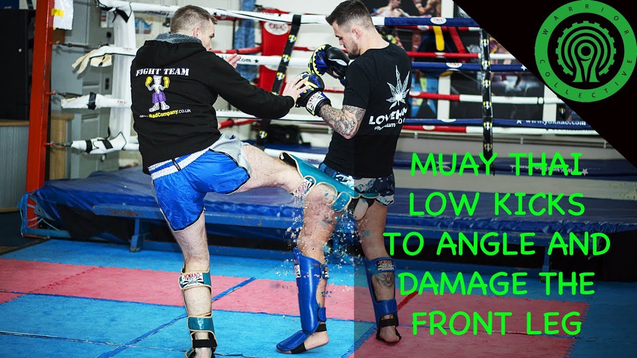 Muay Thai Low Kicks - Angling to Damage the Front Leg Tutorial