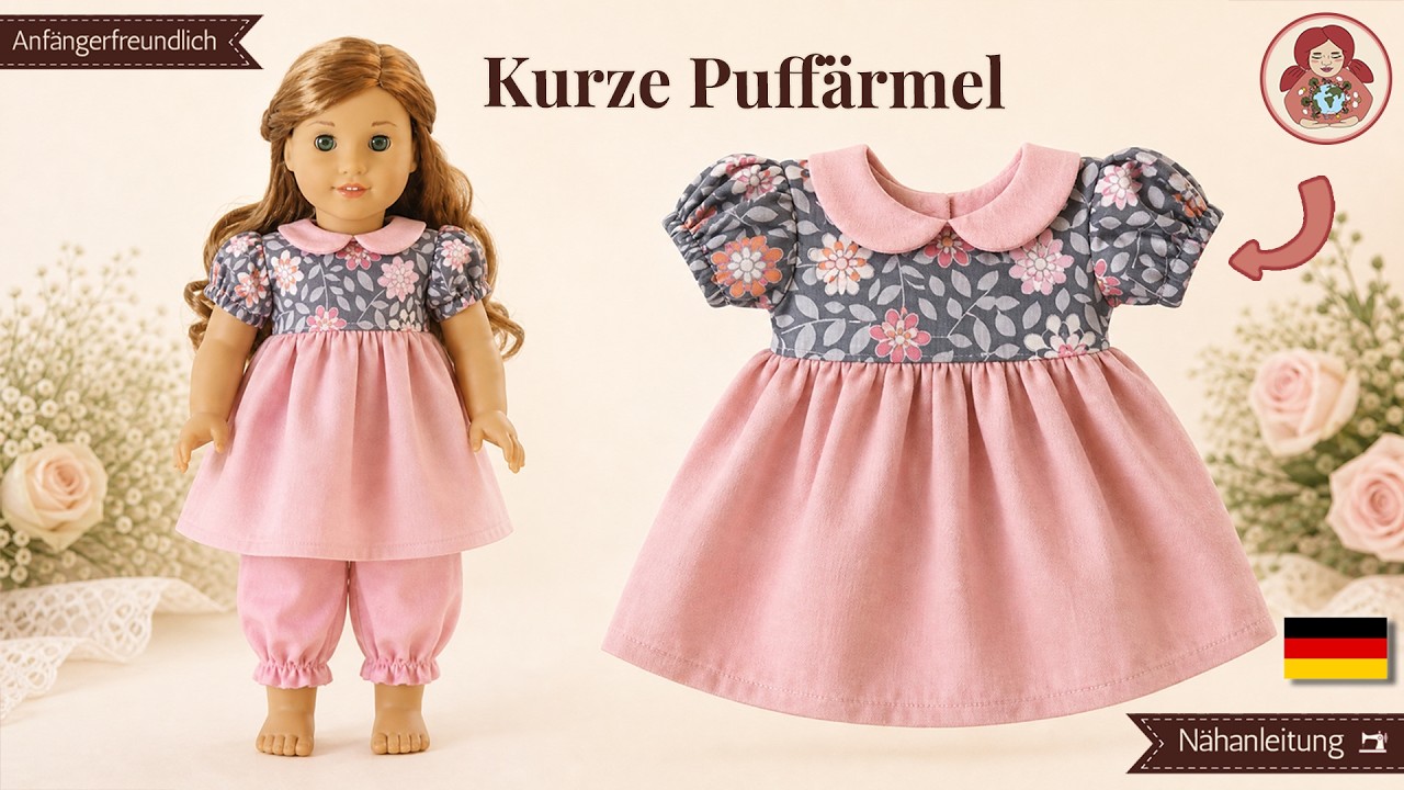 DIY | Puppenkleid Oberteil mit kurzen Puffärmelchen selber nähen • Sami Doll Tutorials