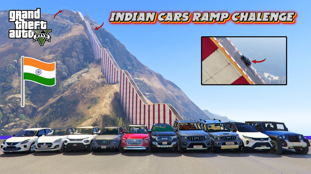 INDIAN CAR'S BIGEST RAMP CHALLENGE | GTAV mods #gtavmods