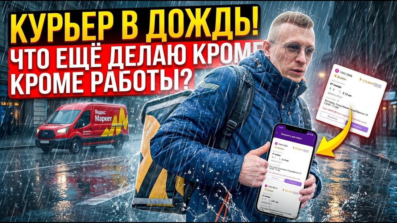 Чем занимаюсь еще кроме как работаю курьером !? Доставка товаров в дождь