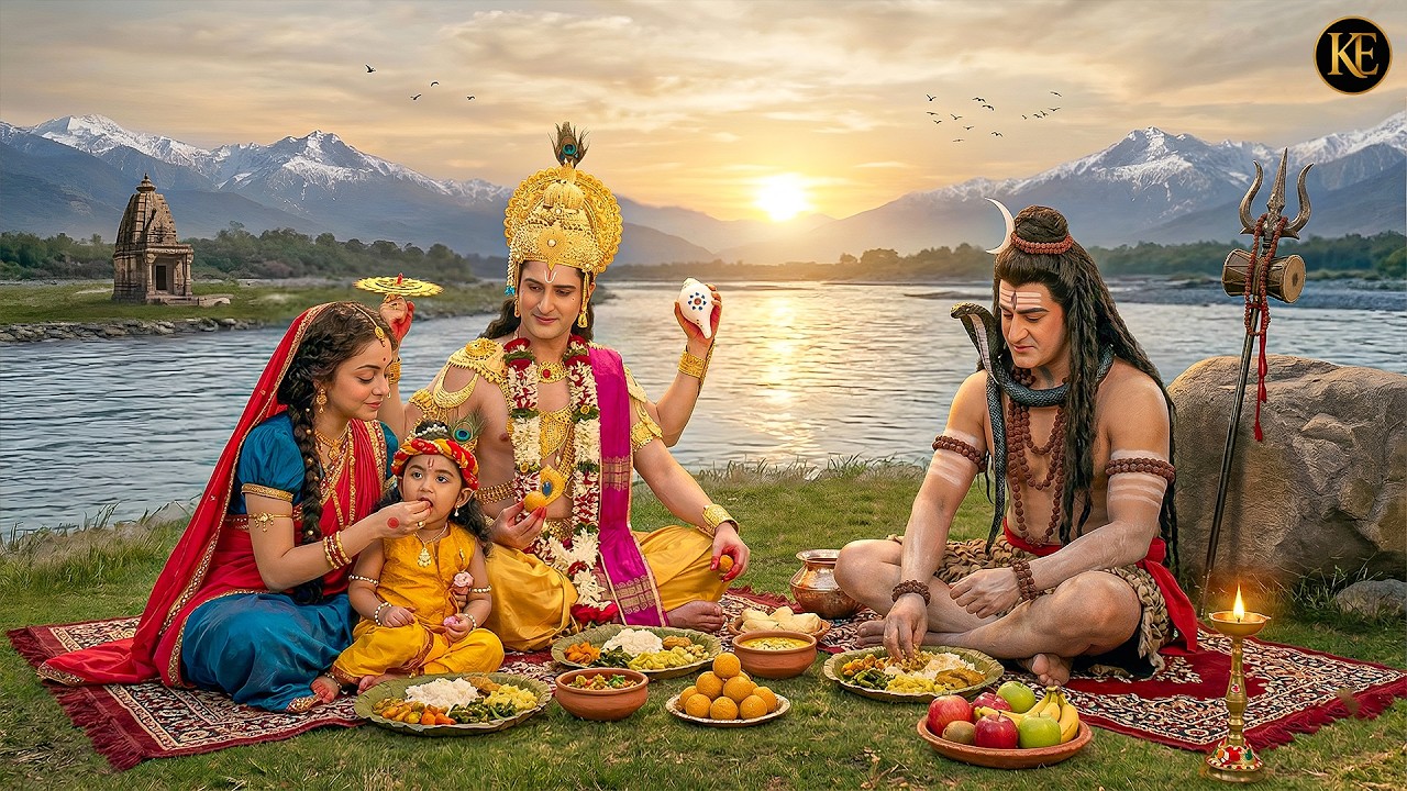 गोकुल में बाल कान्हा के साथ महादेव और नारायण ने किया भोजन || यशोमती मईया के नंदलाला || Krishan leela