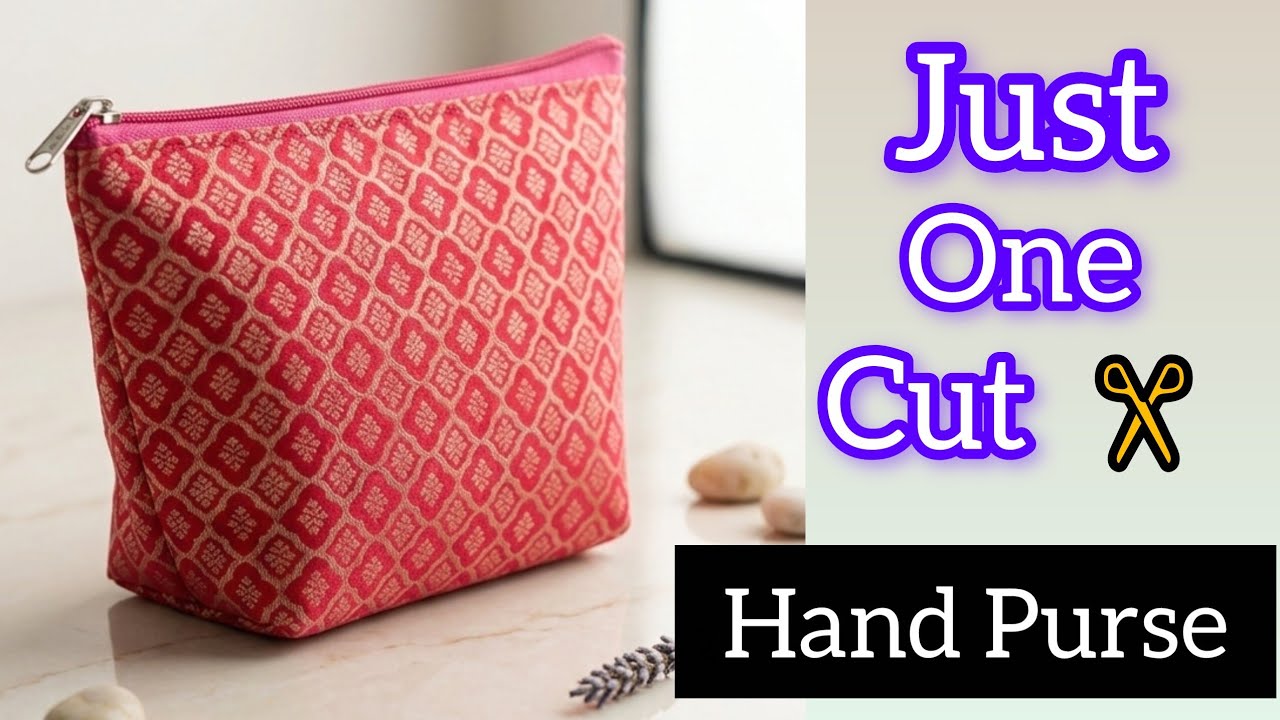 🟣How to make party wear bag at home✂️Hand bag cutting and stitching at home🧵Hand purse make tutorial
