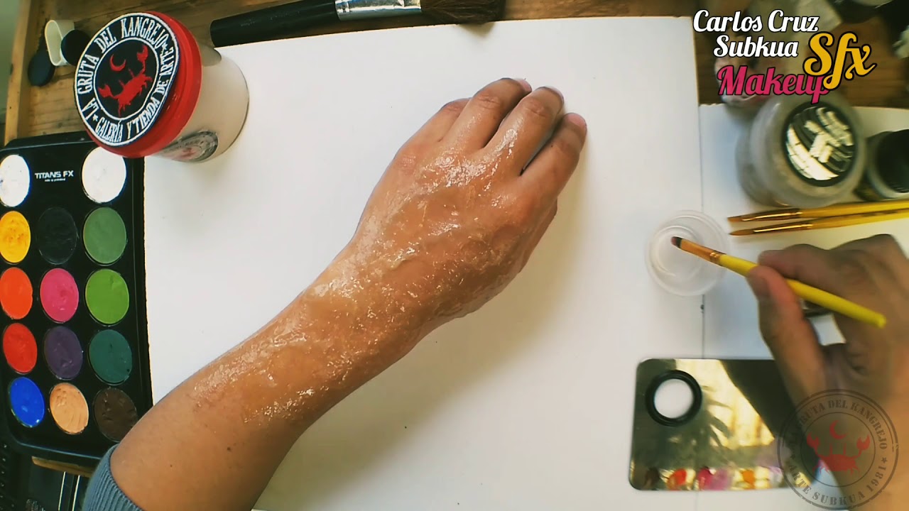 Quemadura con gelatina protésica make-up Sfx