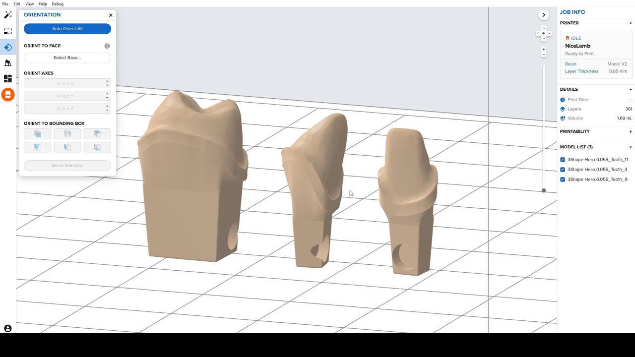 Preparing a Restorative Model Job in Preform for the Form 3B