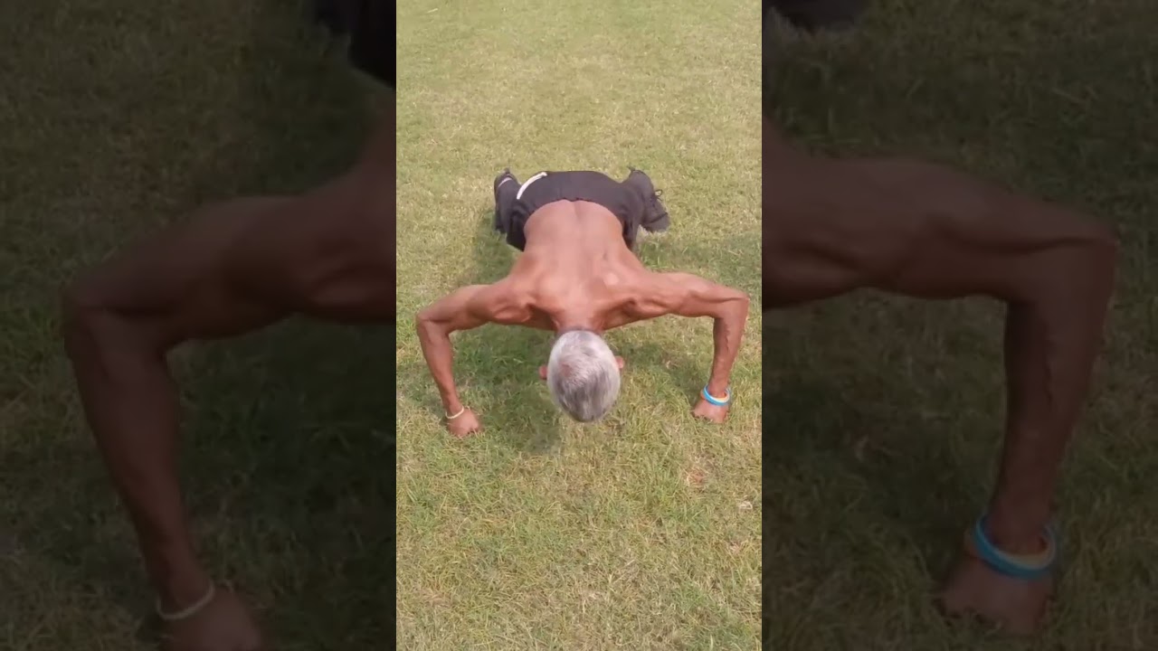 50 Year old man 👊👊 par 105 pushup 😱 #motivation #tranding #viralreels ✔️