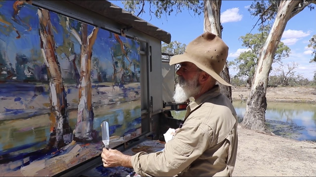 RIVER OIL PAINTING // Plein Air Adventures // Artist impressions - Australia!  Sunlight Painting!!!