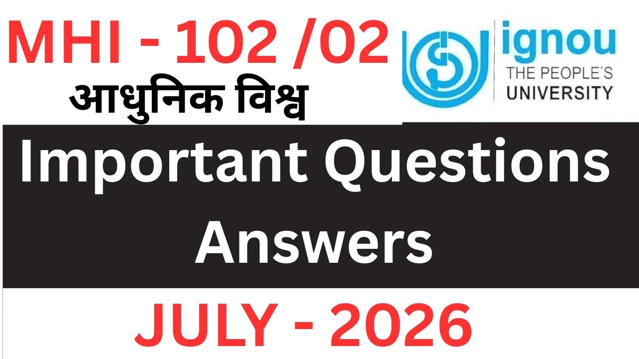 IGNOU MHI 102 Important Questions Answers| IGNOU MHI 02 important questions answers July 2026