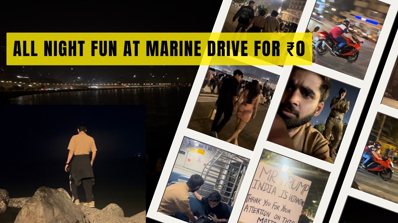 Full Night Spent at Marine Drive 😱 | No Money Challenge | Police Came at 2AM | Epic Fun#marinedrive 