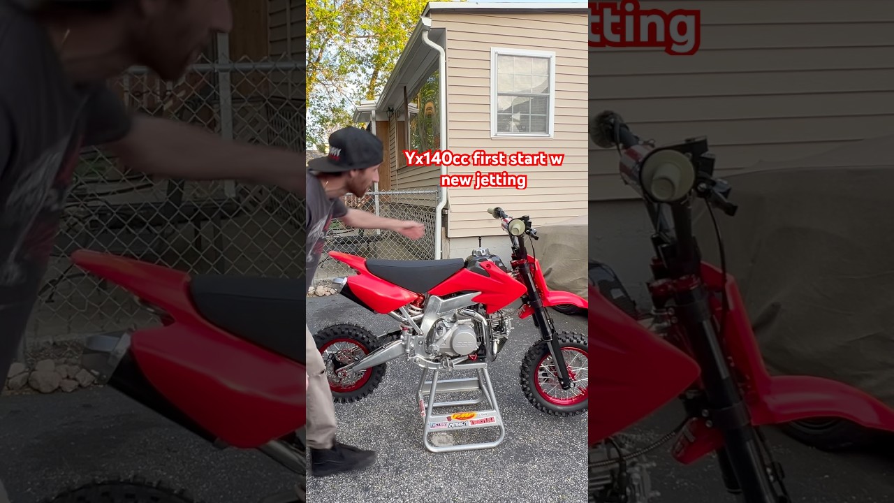 Yx140cc First Start w Nibbi PE26 Carb #pitbike #dirtbike #crf50 #fullmod #motocross #moto
