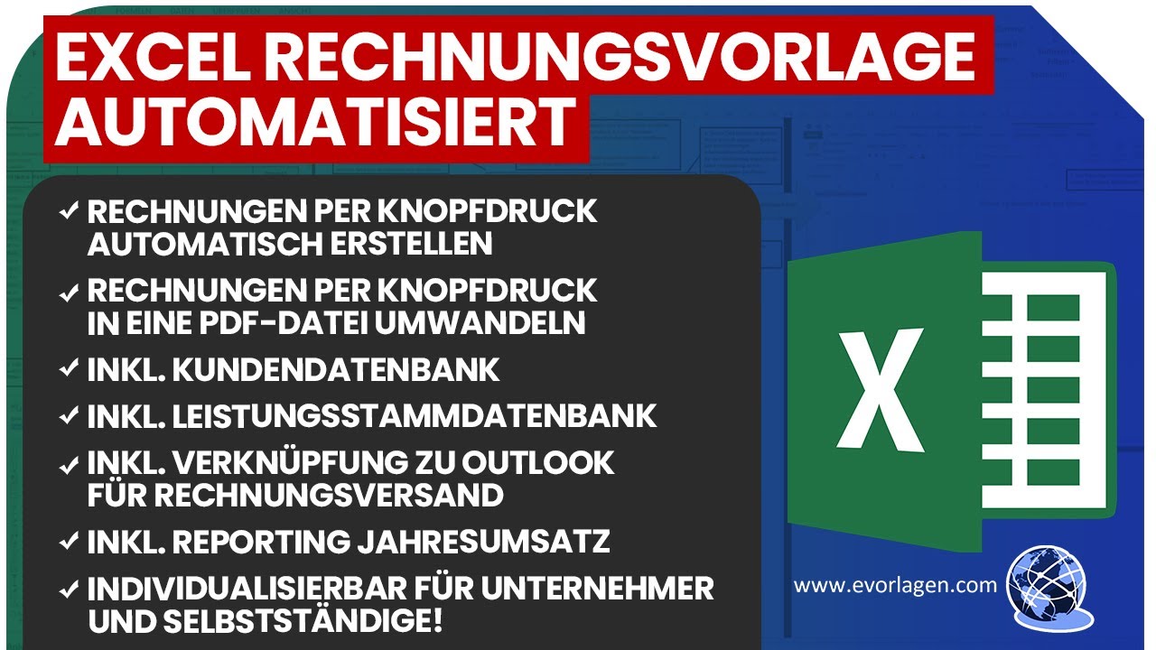Excel Rechnungsvorlage Tutorial Anleitung - Rechnung automatisiert und schnell erstellen