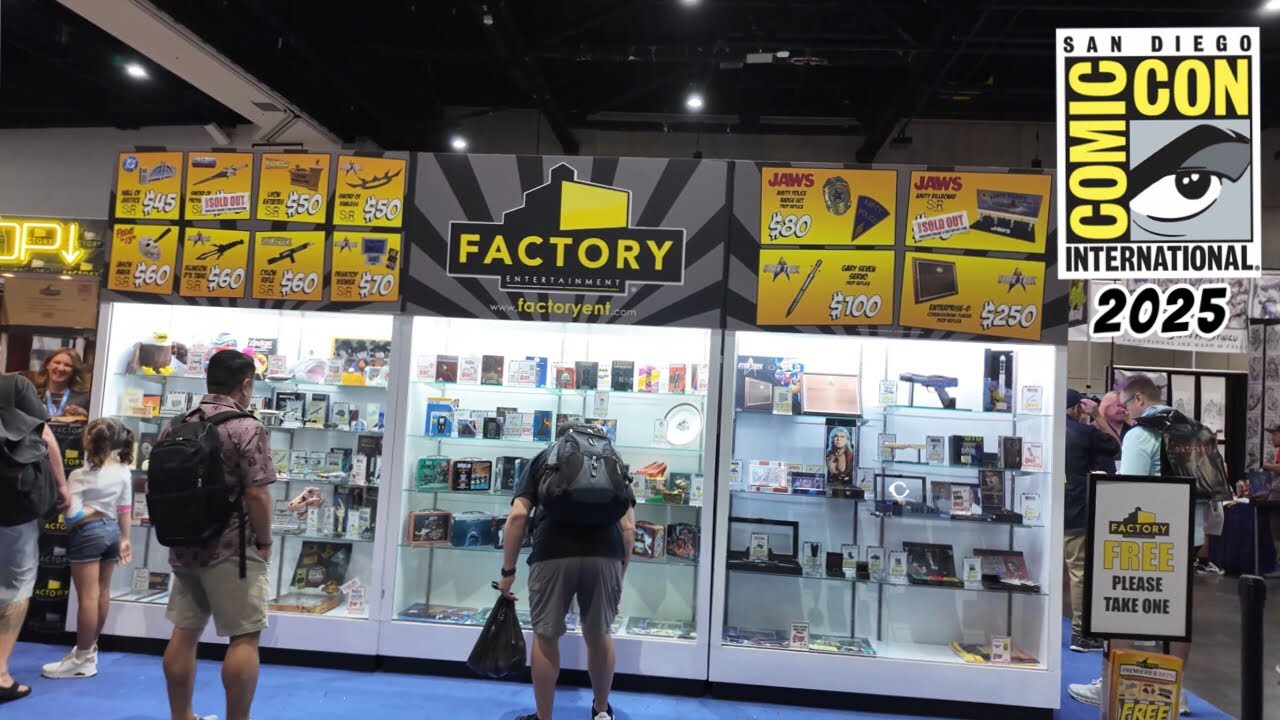 Factory Entertainment booth walkthrough San Diego Comic Con 2025 Jaws Star Trek 