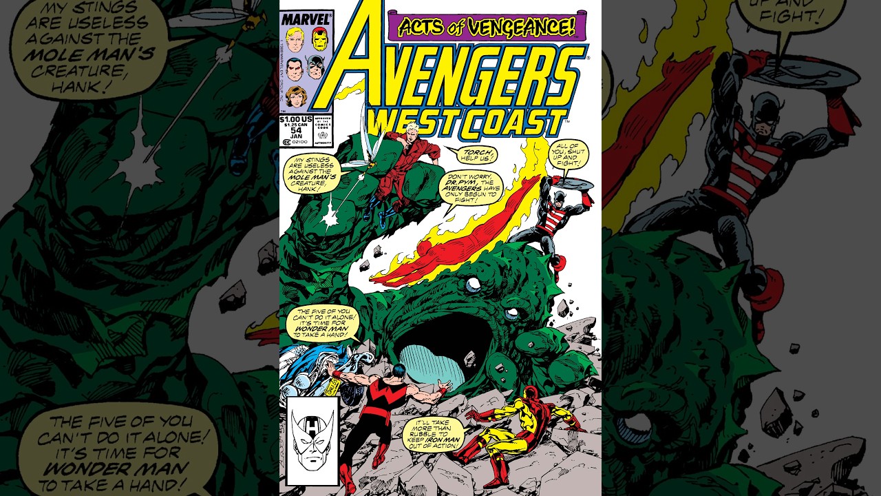 Avengers West Coast 54 vs The Mole Man by John Byrne