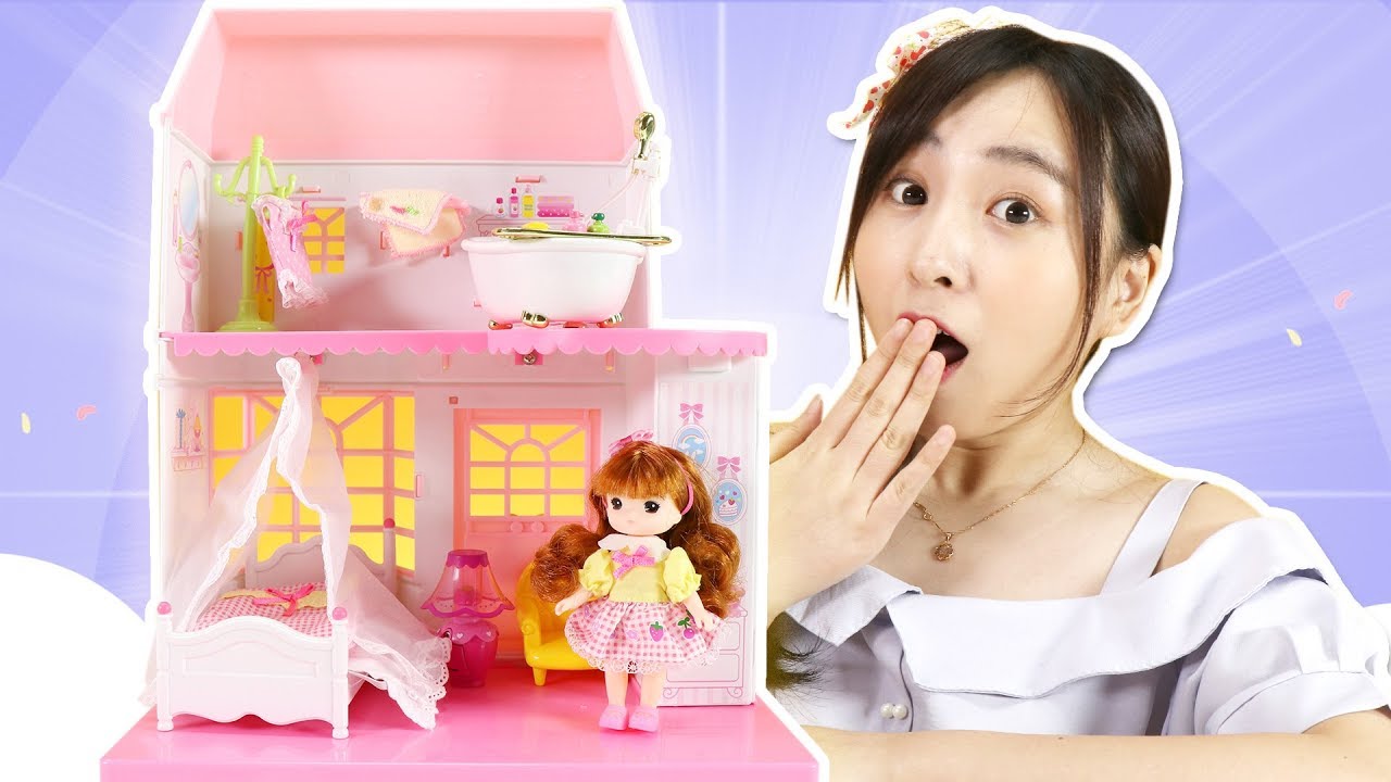 美美的雙層別墅套裝玩具！探訪粉色夢幻公主房 ！小伶玩具 | Xiaoling toys