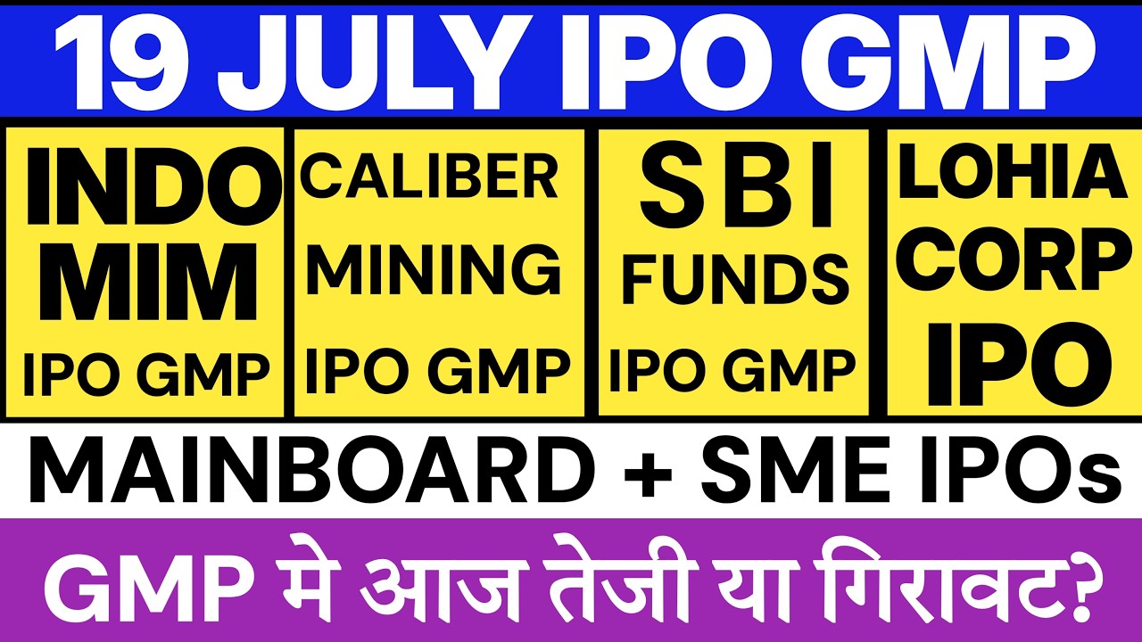 SBI Funds Management IPO GMP | Caliber Mining IPO GMP | Indo MIM IPO GMP | Lohia Corp IPO 💥