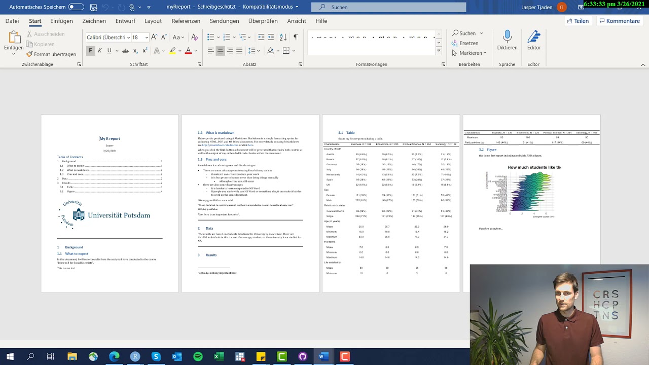 Week 10: Exporting to MS Word (Rmarkdown)