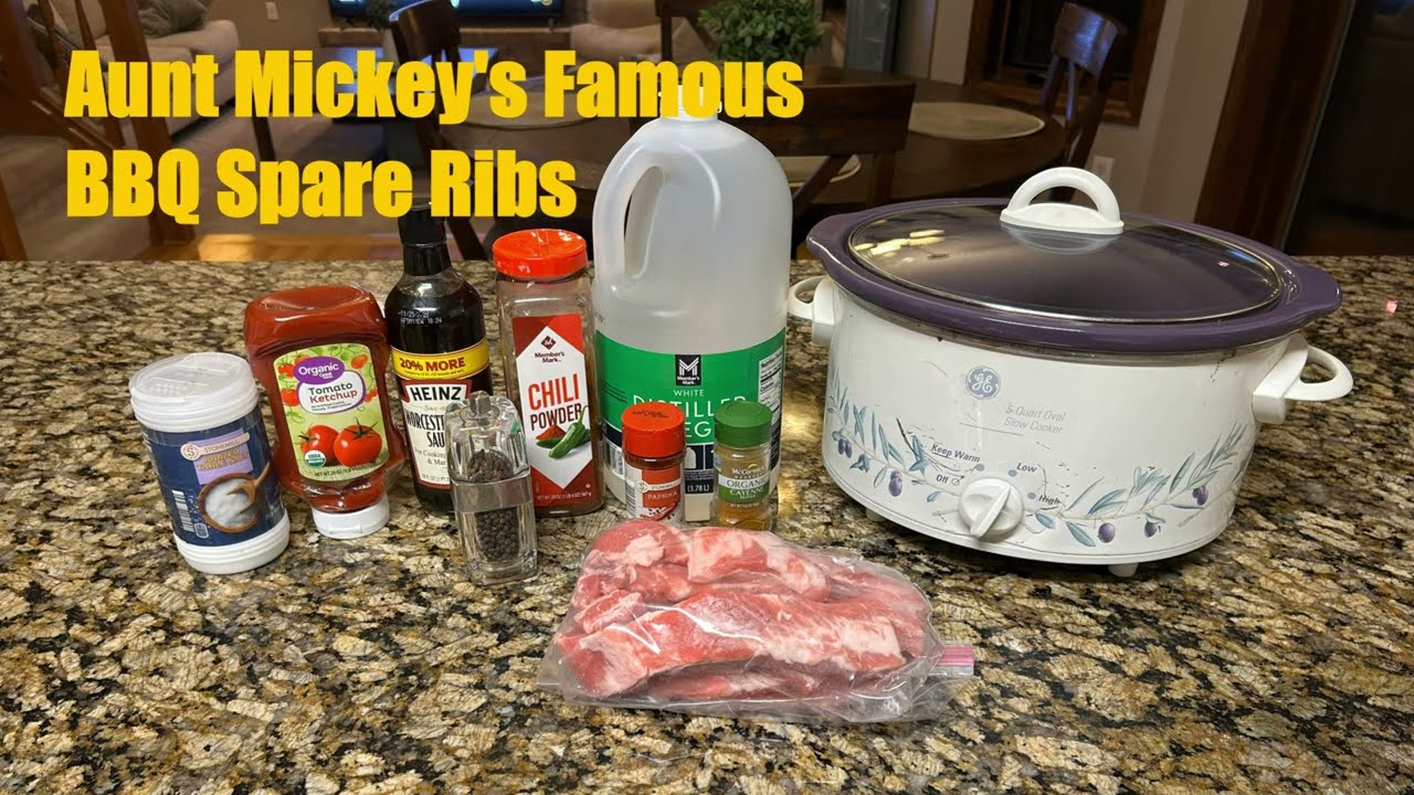 Aunt Mickeys Spare Ribs #recipe #food #cooking #dinner #bbq #outdoors #pork #video #youtube #shorts