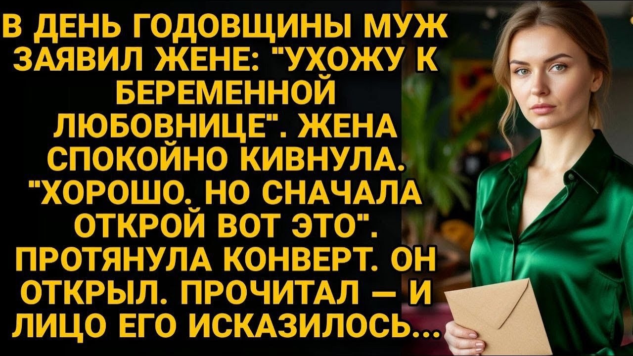 В годовщину он выбрал любовницу. Сначала открой это  , — сказала жена  Он прочитал и побледнел