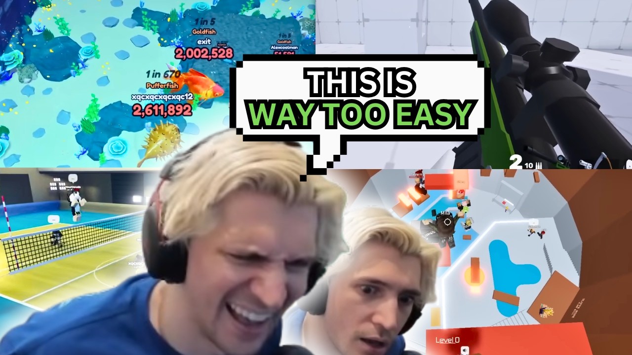 xQc DESTROYS EVERY Roblox Game He Plays