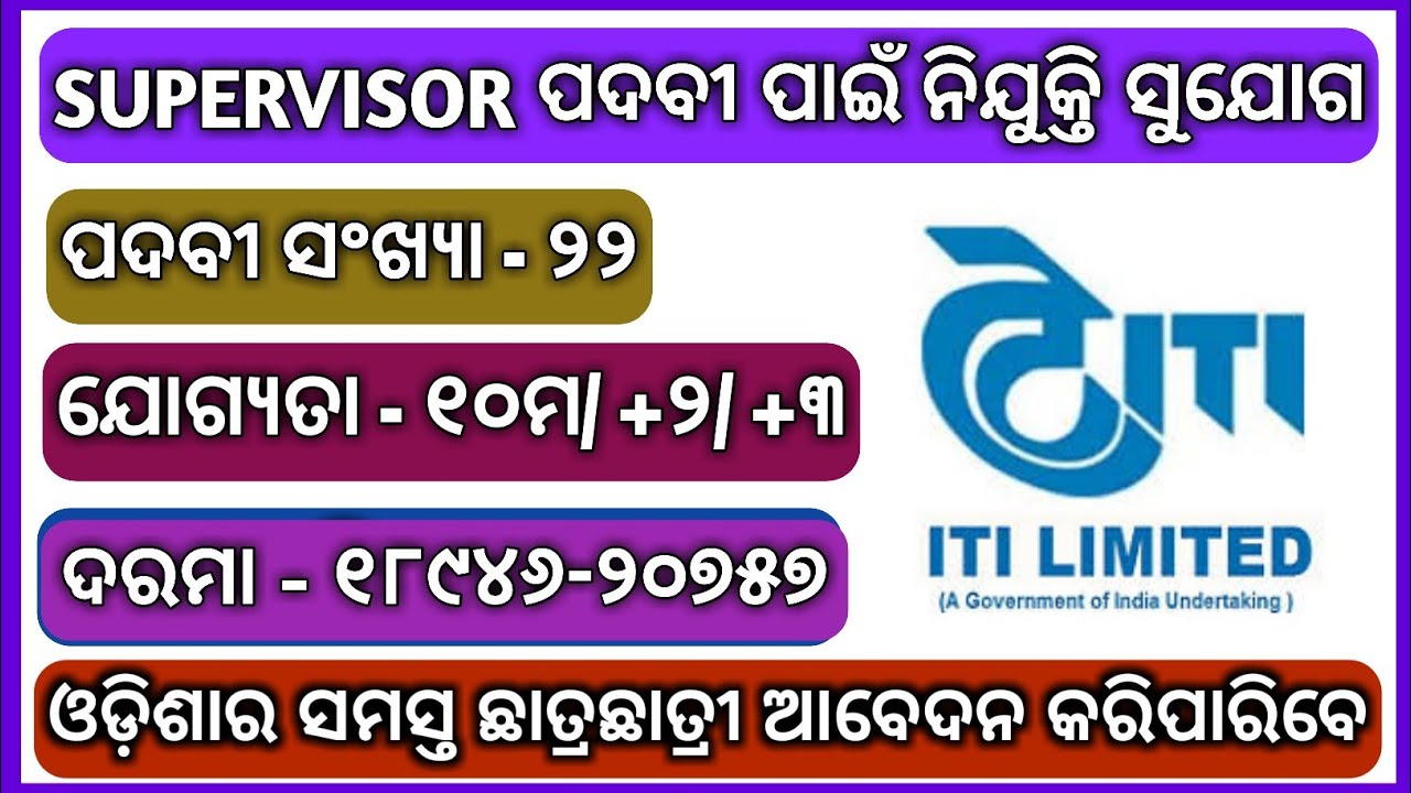 Latest Govt Job in Odisha 2021 |  Odisha Govt Jobs 2021 | Odisha Job Updates 2021 | Job in Odisha |