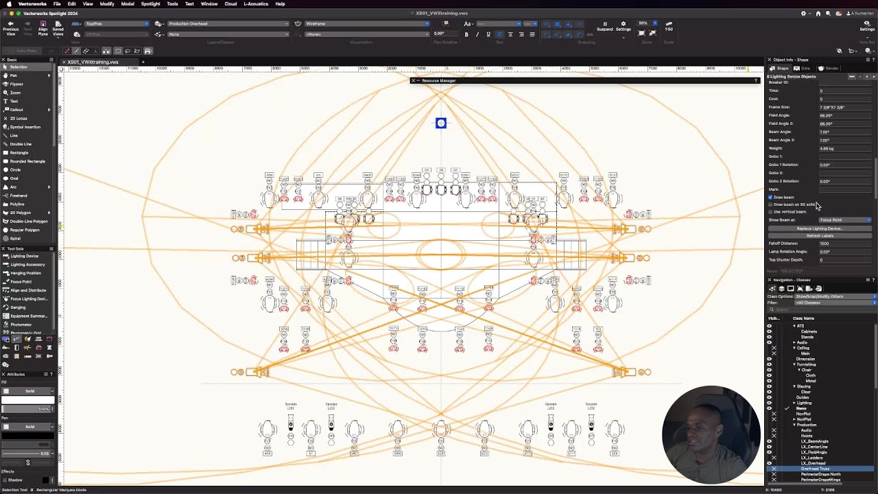 Vectorworks - Lighting Beams and Schematics