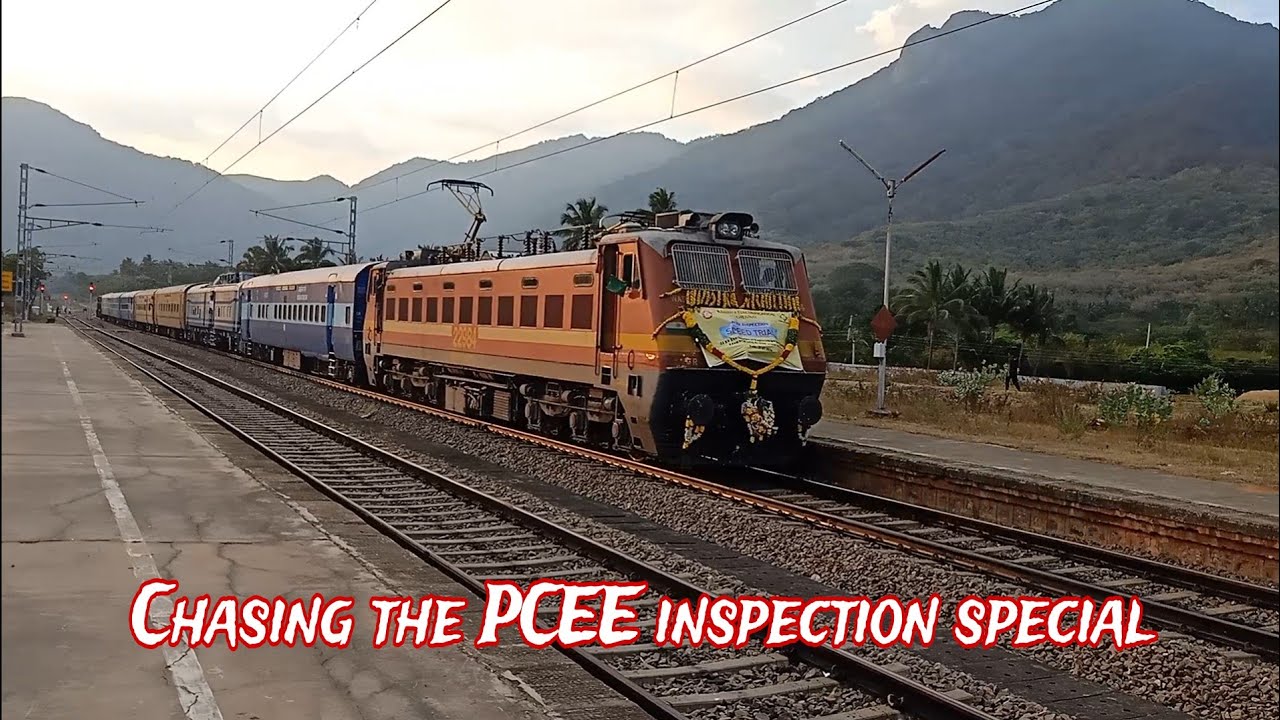 Chasing the PCEE inspection special | Electric Loco in Sengottai - Punalur section