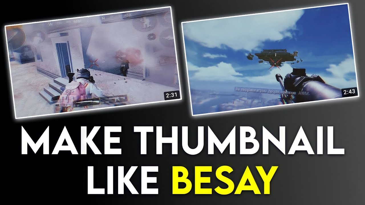 How To Make Thumbnail Like Besay PUBG Mobile | Gaming Thumbnail Tutorial
