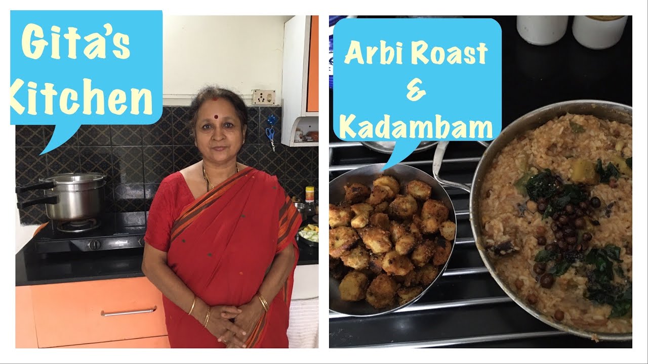 Arbi Roast &  Kadambam! Tasty South Indian Lunch !!